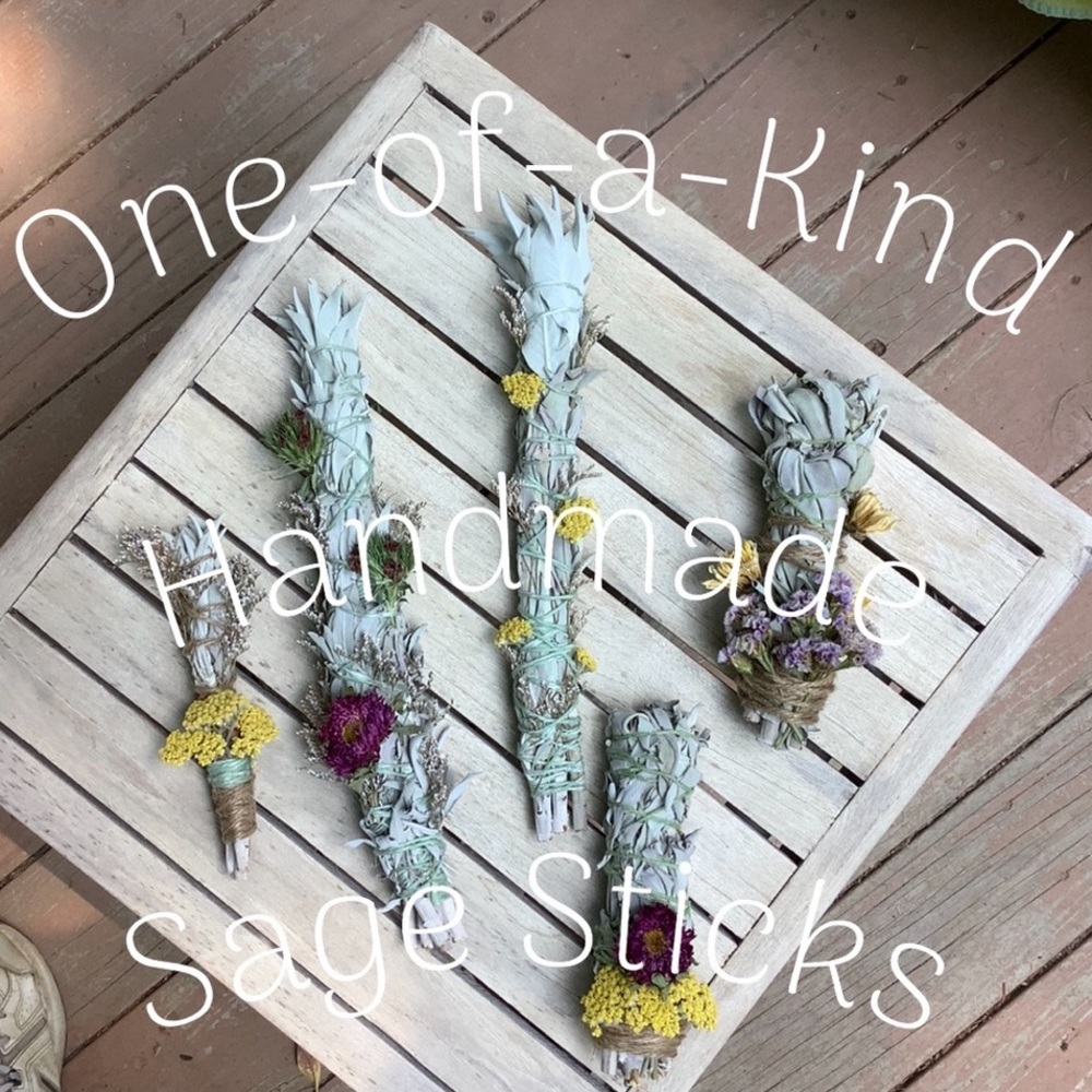 White Sage Pink Purple 9” Organic 1 Stick Boho Home Decor Eco Friendly Smudge - Picture 12 of 14